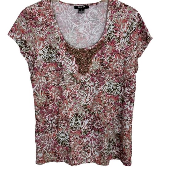 Style & Co Women's Blouse Color Print  Size Large Sku 2370 - Picture 1 of 12